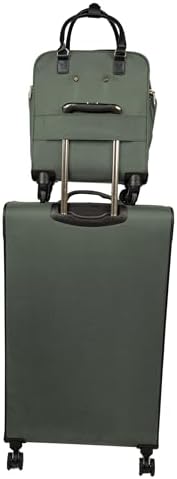 Kenneth Cole REACTION Chelsea Chevron Quilted Luggage, Olive, Underseater, 17-Inch Carry On