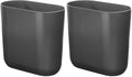 iDesign Small Slim Plastic Bathroom Trash Can, Gray (Pack of 2)