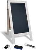 Better Office Products Magnetic A-Frame Chalkboard Sign, Extra Large 20" x 40", Standing Chalkboard Easel, with Chalk Marker + Chalk & Eraser, Sandwich Board Outdoor Sidewalk Sign,(Whitewash)