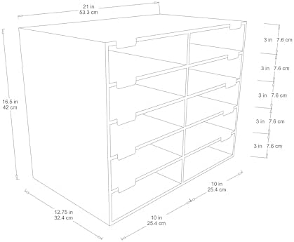 Classroom Keepers Sturdy Cardboard Mailbox, 10-Slot, Blue, 16-5/8"H x 21" W x 12-7/8"D, 1 Unit