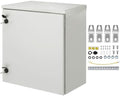 VEVOR Electrical Enclosure, 24'' x 24'' x 12'', NEMA 4 Outdoor Enclosure, IP65 Waterproof & Dustproof Cold-Rolled Carbon Steel Hinged Junction Box for Outdoor Indoor Use, with Rain Hood