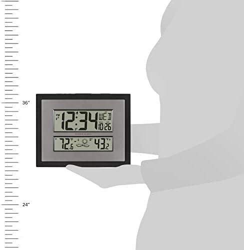 La Crosse Technology 512-65937 Black Atomic Digital Clock with Temperature