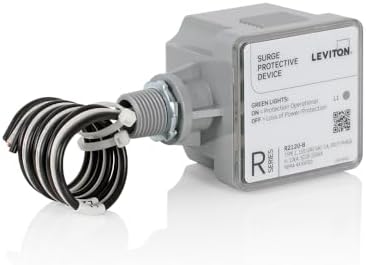 Leviton Type 1 Surge Protective Panel, Residential Home Surge Protection, 120/240 VAC, Split Phase, 36kA per Phase, R2120-B SPD, Gray