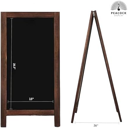Double-Sided Rustic Magnetic A-Frame Chalkboard Sign for Outdoor and Indoor Use, Magnetic, Black | Sturdy, Stylish, and Versatile; Perfect for Events, Menus, and Business Promotions