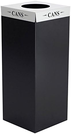 Safco Products 2990CZ Square-Fecta Recycling Receptacle Lid, Cans (for use with Public Square Base Sold Separately), Silver