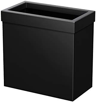Gatco Small Bathroom Trash Can with Lid, Rectangle 3 Gallon Stainless Steel Wastebasket, Under Sink, Matte Black, for Bathroom, Bedroom, Office (1918)