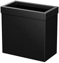 Gatco Small Bathroom Trash Can with Lid, Rectangle 3 Gallon Stainless Steel Wastebasket, Under Sink, Matte Black, for Bathroom, Bedroom, Office (1918)