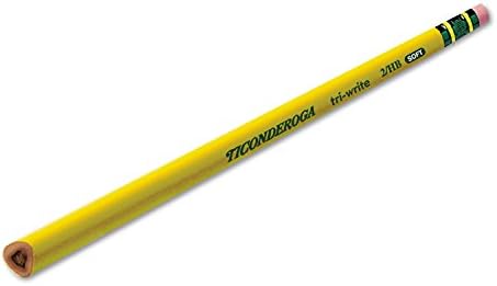 Ticonderoga Tri-Write Wood-Cased Pencils, #2HB Soft, Yellow, 12 Count