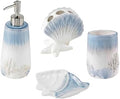 Avanti Linens - Accessory Set, Resin Tumbler, Toothbrush Holder, Soap Dish & Lotion Pump, Durable Bath Decor (Abstract Coastal Collection)
