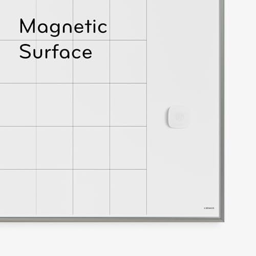 U Brands Magnetic Dry Erase Calendar White Board, 16" x 20", Silver Aluminum Frame, Includes Magnet and Marker