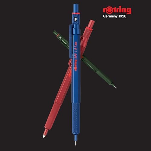 rOtring 600 Ballpoint Pen, Medium Point, Black Ink, Black Barrel, Refillable - Smooth Writing, Non-Slip Grip