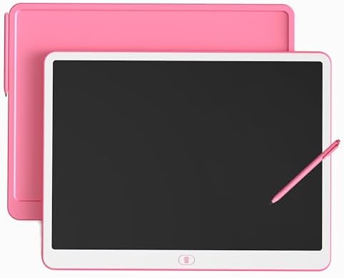 TEKFUN 20inch LCD Writing Tablet with Stylus, Erasable Doodle Board Mess Free Drawing Pad for Kids, Car Trip Educational Toys Birthday Christmas Gift for 3 4 5 6 7 Girls Boy(Pink)