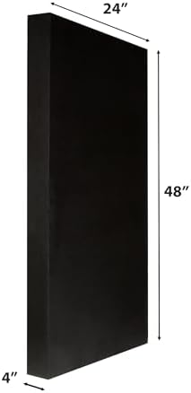 ATS Acoustics Microsuede Acoustic Panel 24" x 48" x 4" Square Edge (Black)