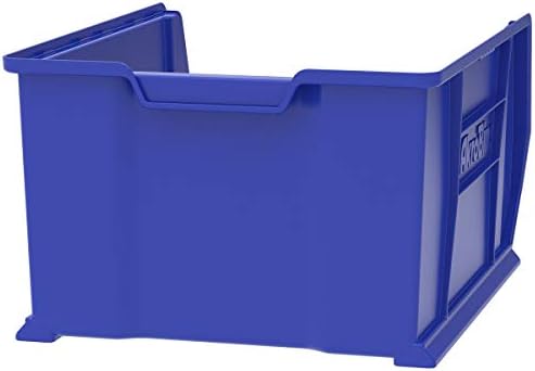Akro-Mils 30289 Super-Size AkroBins Plastic Storage Bins, Space-Saving Stackable Bins for Garage, Classroom, Warehouse Organization, 24" L x 18" W x 12" H, Blue, 1-Pack