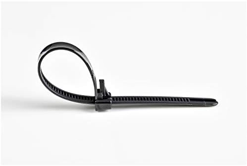StarTech 5"(12cm) Reusable Cable Ties, 100 Pack, Black, TAA (CBMZTRB5BK)