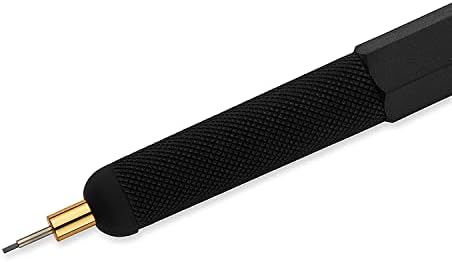 rOtring 800+ Mechanical Pencil and Touchscreen Stylus, Twist-to-Retract, HB 0.5 mm, Black Metal Barrel