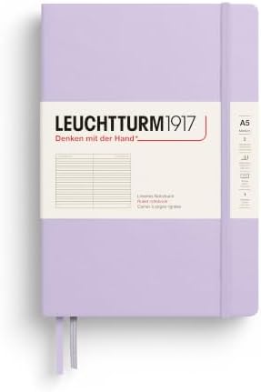 LEUCHTTURM1917 - Notebook Hardcover Medium A5-251 Numbered Pages for Writing and Journaling (Lilac, Ruled)