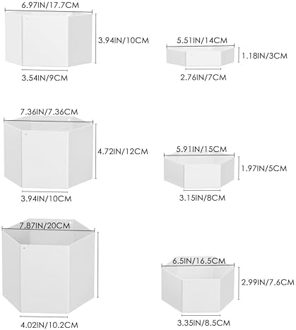 Metal Buffet Risers,6PCS Hexagonal Jewelry Display Risers 2.76 in to 4.02 in Market Display Stands Metal Showcase for Catering Dessert Figures Decoration (Grayish White, 2.76IN to 4.02IN)