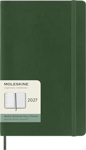 Moleskine 2027 12-Month Weekly Planner, Large, Myrtle Green, Softcover