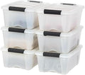IRIS USA 6-Pack 13 Quart Storage Bins with Lids, Pearl