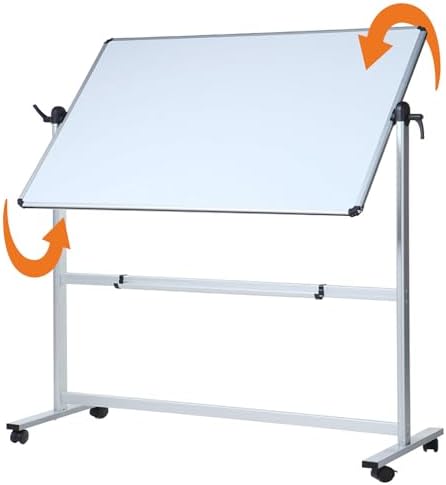 VIZ-PRO Double-Sided Magnetic Mobile Whiteboard, 48" x 32"