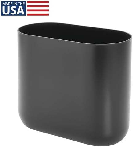 iDesign Small Slim Plastic Bathroom Trash Can, Gray