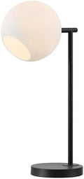 JONATHAN Y Charles Modern Globe Bedside Table Lamp 20.5", Black/White