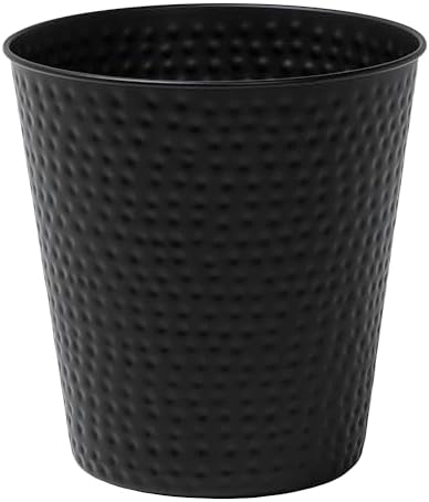 happimess Axel 2 Gal Hammered Steel Waste Bin 10", Matte Black