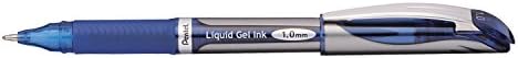 Pentel EnerGel Deluxe Liquid Gel Pen, Bold Line, Metal Tip, Blue Ink, Box of 12 (BL60-C)