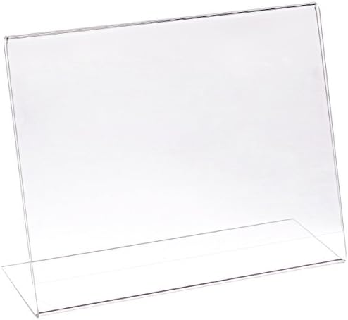 Azar Displays 112719 10" W x 8" H Horizontal L-Shaped Sign Holder-10pk
