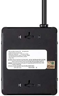 Monoprice Heavy Duty Metal Surge Protector - 4 Outlet Power Strip, 180 Joules, UL Certified, 6 Feet Cable, Black