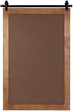 Kate and Laurel Samuels Wood Framed Chalkboard, 24 x 36, Rustic Brown and Charcoal, Magnetic Modern Farmhouse Wall Hanging Chalkboard