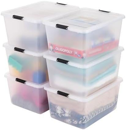 IRIS USA 6-Pack 32.5 Quart Clip Box with Latching Lid