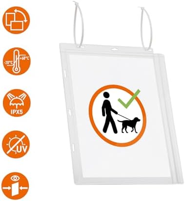 Durable Outdoor Sign Holder, Water-Resistant, Letter Size, 5 Pack