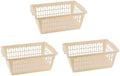 YBM HOME Plastic Perforated Storage Basket Bin Office Drawer, Shelf Desktop Countertop Tray Organizer 32-1188 (3, Beige)