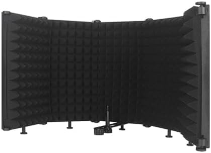 Foldable Sound proof Plate Desktop Vocal Absorbing Plate 3 Panel 5 Panel Combination Isolation Booth for Podcast Singing Studio Recording (5 panel)