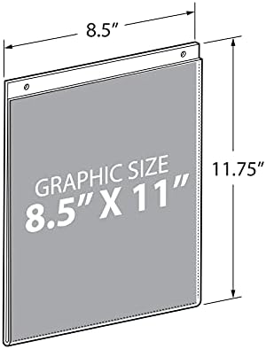 Azar 162714 Acrylic Vertical Wall Mount Sign Holder, 10 Count