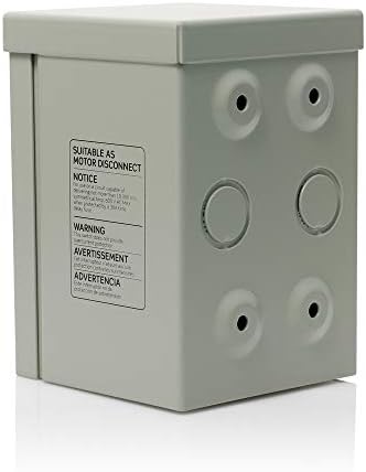 Leviton 30 Amp, 600 Volt, Toggle in Type 3R Enclosure Three-Pole, Industrial Grade, Grounded To Enclosure, N3303-DS, Gray