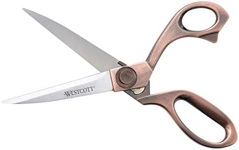 Westcott 8" Bent Stainless Steel Copper-Finish Scissors For Office & Home, 2 Pack (17600)