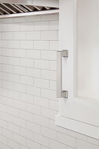 Amerock 10BX37031G10 | Satin Nickel Cabinet Pull | 3-3/4 inch (96mm) Center-to-Center | 10 Pack | Bridgeport | Furniture Hardware