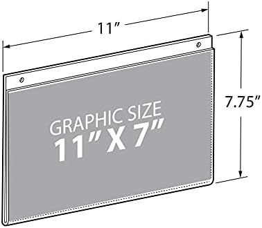 Azar Displays 162717 11-Inch Width by 7-Inch Height Wall U-Frame with Pre-Cut Hanging Holes, 10-Pack