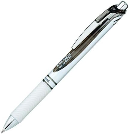 Pentel EnerGel Pearl Deluxe RTX Retractable Liquid Gel Pen, (0.7mm), Accent, Black Ink, Box of 12 (BL77PW-A)