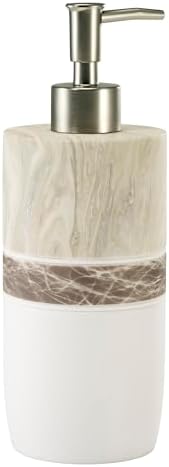 IZOD – Lotion Pump, Hand-Painted Resin with Color-Blocked Marble Design, Soap or Lotion Dispenser for Bathroom, Kitchen or Vanity (Tidal)
