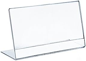 Azar Displays 112719 10" W x 8" H Horizontal L-Shaped Sign Holder-10pk