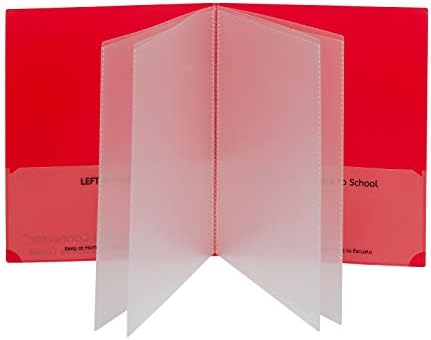 C-Line Classroom Connector™ Multi-Pocket School-to-Home Portfolio, Red, 15/BX (32304), 9.5 x 11.75 x 0.25
