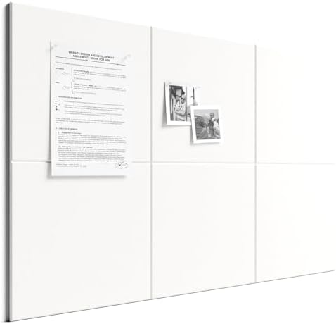 Bumusty 36"x 24" Large Felt Bulletin Board Tiles, Milky White