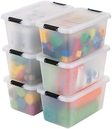 IRIS USA 6-Pack 13.5 Quart Clip Box with Latching Lid