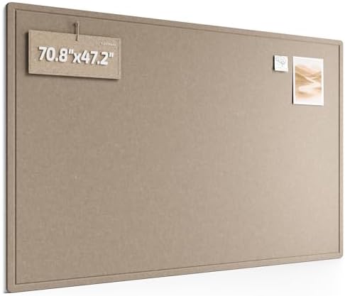 Fluxynara 70.8" x 47.2" Large Bulletin Board, Taupe
