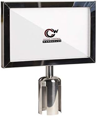 Crowd Control Warehouse Stanchion Post-Top Sign Frame, 7 X 11 Inch