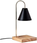 Mikasa 5.9x5.9x13.4 Inch Candle Warmer Lamp with Black Metal Shade and Wood Base, Electric Candle Warming Lamp with Dimmer